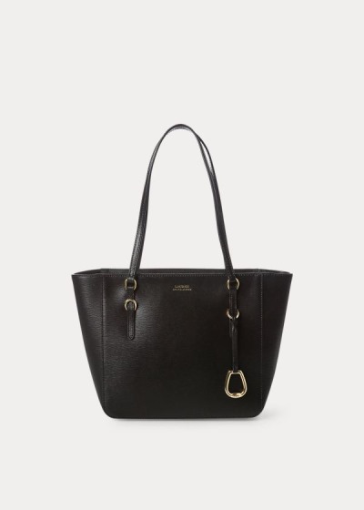 Bolsos De Mano Ralph Lauren Mujer Negros - Leather Oxford - YRWQT8760